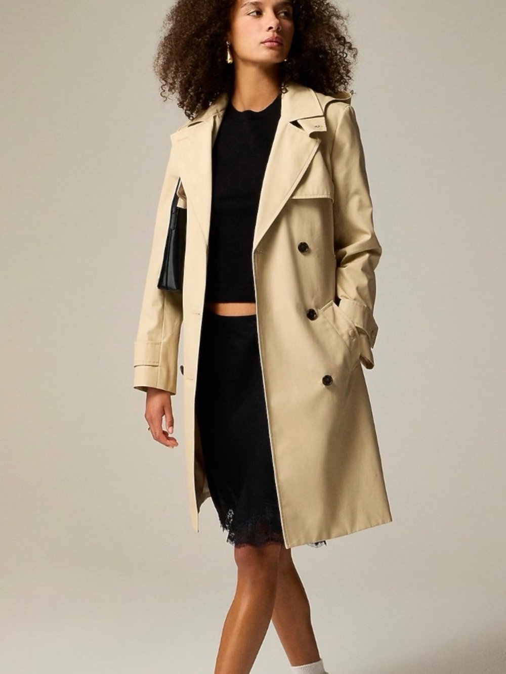 J. Crew Beige Double-Breasted Trench Coat